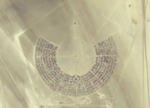 burning man above pentaform