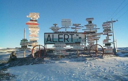 Alert, Nunavut signpost